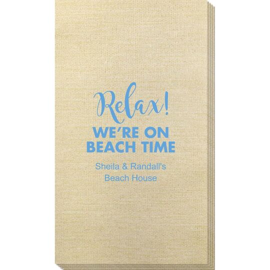 Relax We're on Beach Time Bamboo Luxe Guest Towels